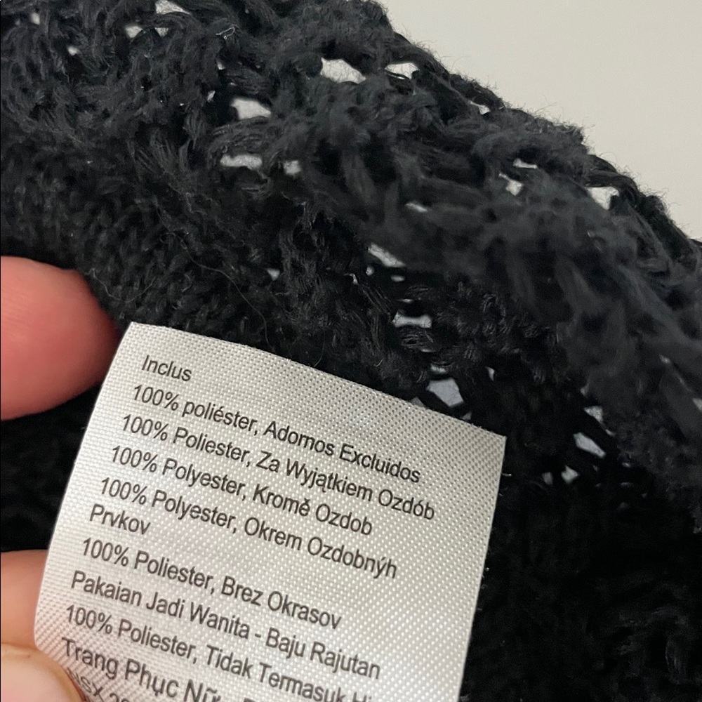 Cotton:On Black Open-Knit Shrug or Cropped Arm Sweater | XS/S - Picture 5 of 5